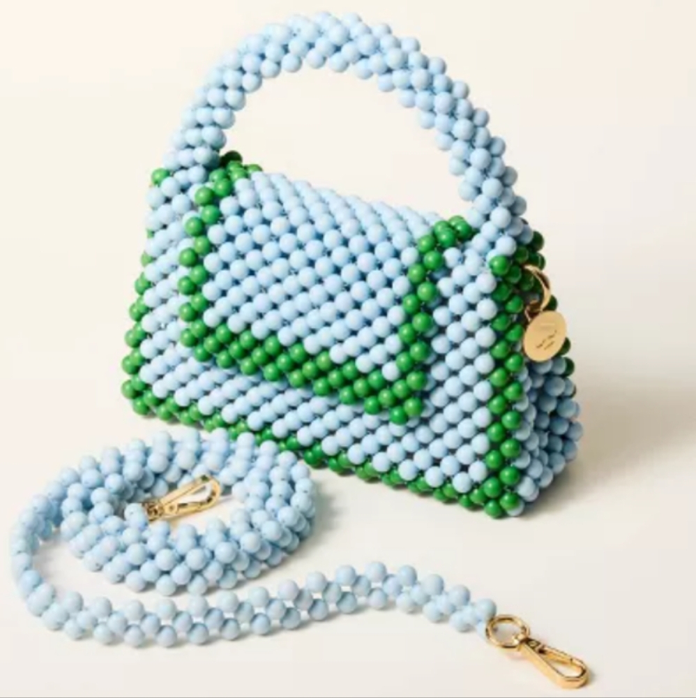 NWT Kate Spade Colorblock Beaded Crossbody Bag Target Collab Blue Green Purse - Picture 5 of 10